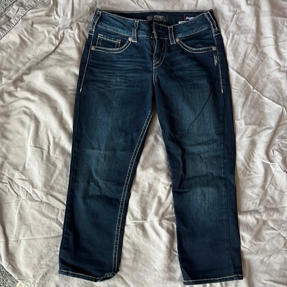 Silver capri’s Sz 28